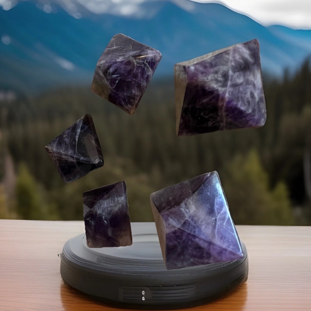 Levitating Purple Crystal Display
